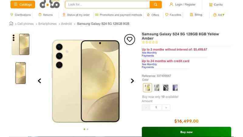 Galaxy S24 được rao bán tại Mexico dù sản phẩm vẫn chưa được ra mắt (Ảnh chụp màn hình).