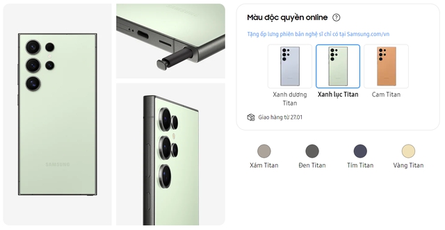 Galaxy S24 Ultra và S24+ có thêm 3 màu độc quyền chỉ bán giới hạn- Ảnh 2. Galaxy S24 Ultra và S24+ có thêm 3 màu độc quyền chỉ bán giới hạn- Ảnh 2.