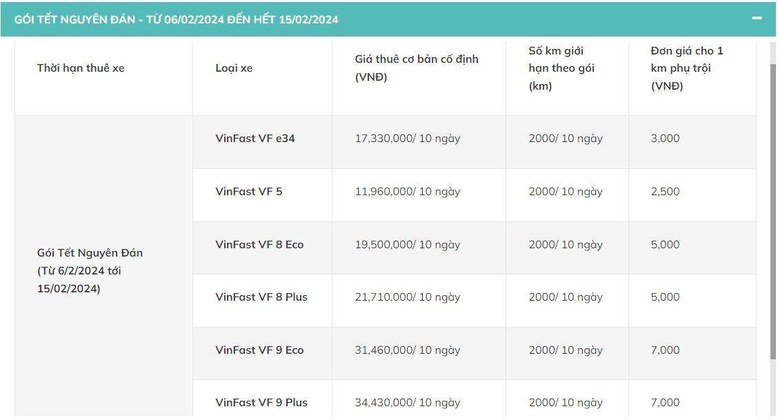 Xanh SM tung dịch vụ cho thuê xe dịp Tết, cao nhất 34,4 triệu đồng cho 10 ngày- Ảnh 5.