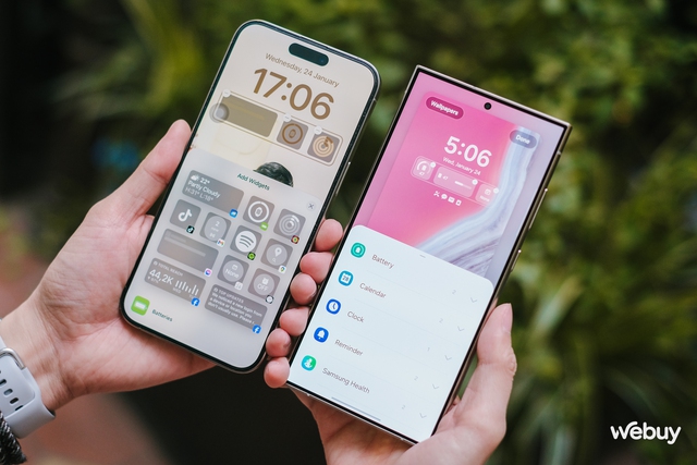 Đo dáng Galaxy S24 Ultra và iPhone 15 Pro Max: Cùng là Titan nhưng trông lạ quá- Ảnh 13. Đo dáng Galaxy S24 Ultra và iPhone 15 Pro Max: Cùng là Titan nhưng trông lạ quá- Ảnh 13.