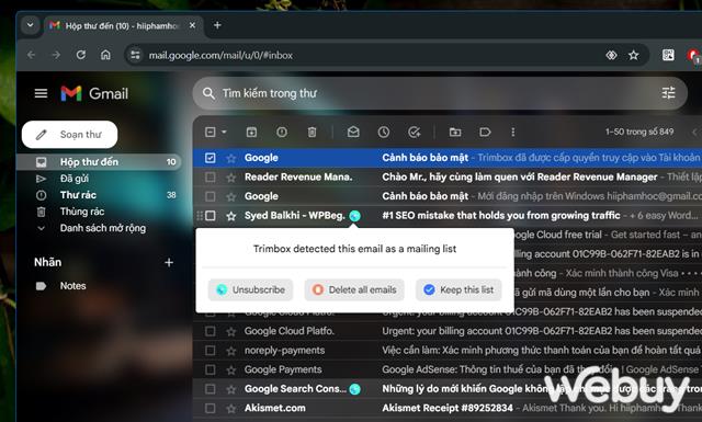 Những giải pháp đơn giản giúp tìm và xóa hàng loạt email rác trong Gmail- Ảnh 4. Những giải pháp đơn giản giúp tìm và xóa hàng loạt email rác trong Gmail- Ảnh 4.