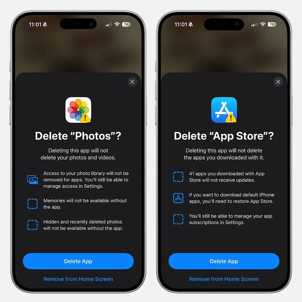 Apple làm điều chưa từng có tiền lệ: Cho phép người dùng xóa ứng dụng Camera, Tin nhắn, Safari và App Store khỏi iPhone- Ảnh 2. Apple làm điều chưa từng có tiền lệ: Cho phép người dùng xóa ứng dụng Camera, Tin nhắn, Safari và App Store khỏi iPhone- Ảnh 2.