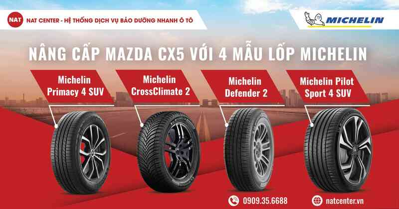 Lốp Michelin CX5 Mazda và giá lốp xe CX5 Michelin ở NAT Center- Ảnh 2. Lốp Michelin CX5 Mazda và giá lốp xe CX5 Michelin ở NAT Center- Ảnh 2.
