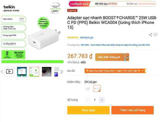 Đừng mua sạc nhanh trôi nổi, không rõ nguồn gốc, đây là củ sạc iPhone công suất 25W siêu gọn nhẹ, tới từ thương hiệu Mỹ uy tín, giá chỉ hơn 200.000 đồng- Ảnh 16.