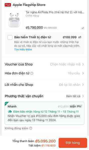 AirPods Pro 2 trong ngày sale 11/11 có giá bao nhiêu?- Ảnh 2. AirPods Pro 2 trong ngày sale 11/11 có giá bao nhiêu?- Ảnh 2.
