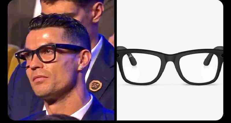 Cristiano Ronaldo đeo kính thông minh quay video tại lễ trao giải bóng đá