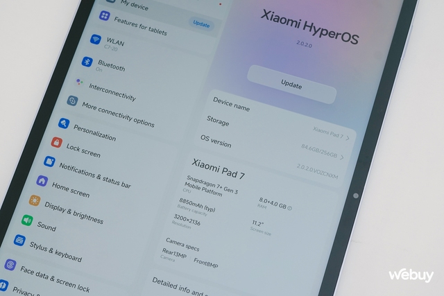 Cận cảnh Xiaomi Pad 7: Thiết kế đẹp như iPad Pro, chip Snapdragon 7+ Gen 3, có cả bàn phím "bay" như Magic Keyboard, giá chỉ hơn 8 triệu đồng- Ảnh 22. Cận cảnh Xiaomi Pad 7: Thiết kế đẹp như iPad Pro, chip Snapdragon 7+ Gen 3, có cả bàn phím "bay" như Magic Keyboard, giá chỉ hơn 8 triệu đồng- Ảnh 22.