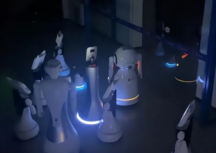 Nhị Bạch đang dẫn đầu nhóm robot. Ảnh: YouTube Nhị Bạch đang dẫn đầu nhóm robot. Ảnh: YouTube