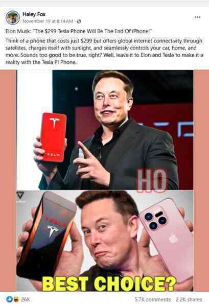 Elon Musk phủ nhận tin đồn Tesla sản xuất smartphone