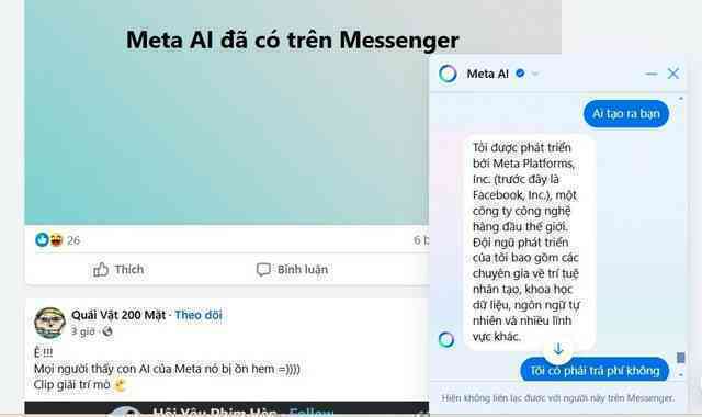 AI Meta tiếng Việt bất ngờ tích hợp vào ứng dụng Messenger