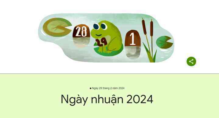 Google Doodle đón ngày nhuận 2024 với chú ếch dễ thương