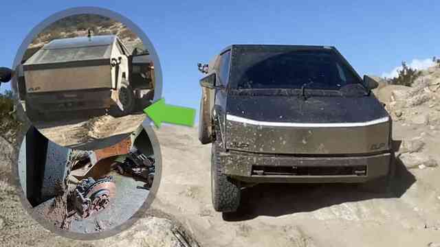 Mang thử Cybertruck đi off-road, ai ngờ gãy luôn cả bánh xe!