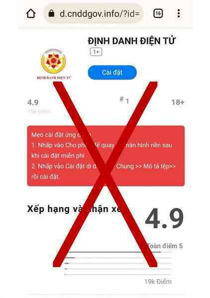 Thủ đoạn giả danh Cơ quan Công an hướng dẫn cài đặt VneID giả mạo để lừa đảo
