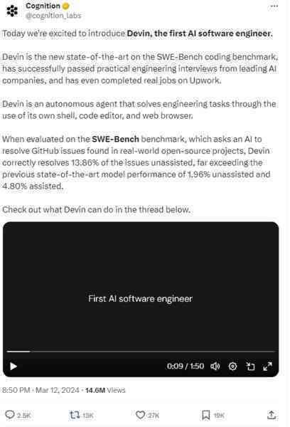 AI kỹ sư lập trình đầu tiên ra mắt, có thể tự code website, tự huấn luyện AI khác – vị thế vua nghề bị đe dọa trong tương lai?