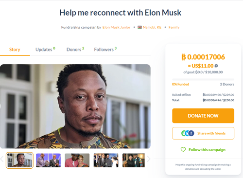 Người đàn ông Kenya tự nhận là "con trai thất lạc" của Elon Musk, kêu gọi CĐM quyên góp để đoàn tụ cùng cha- Ảnh 2. Người đàn ông Kenya tự nhận là "con trai thất lạc" của Elon Musk, kêu gọi CĐM quyên góp để đoàn tụ cùng cha- Ảnh 2.