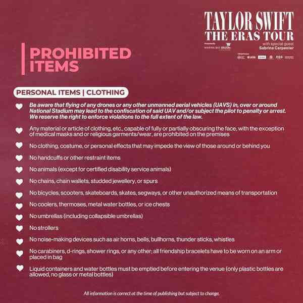 Nhiều fan đeo túi Chanel không được phép vào trong concert Taylor Swift tại Singapore, lý do là gì?- Ảnh 3. Nhiều fan đeo túi Chanel không được phép vào trong concert Taylor Swift tại Singapore, lý do là gì?- Ảnh 3.