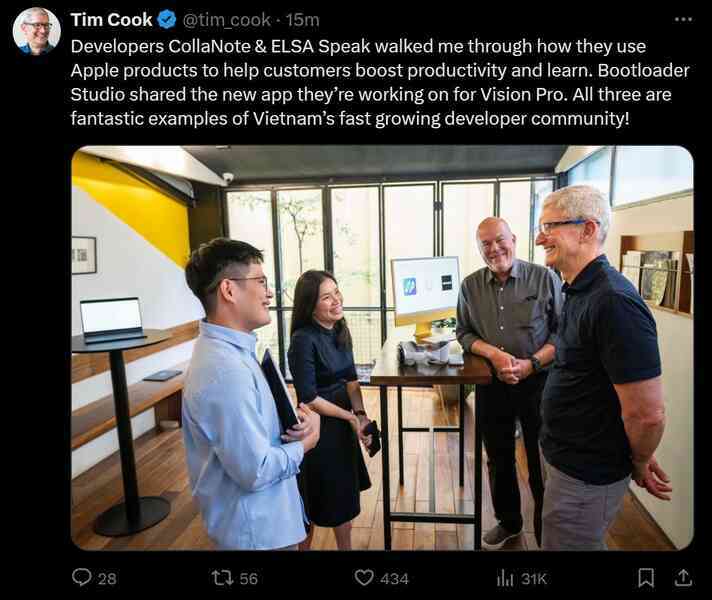 Tim Cook: “Cộng đồng nhà phát triển ứng dụng tại Việt Nam đang tăng trưởng nhanh chóng”- Ảnh 5. Tim Cook: “Cộng đồng nhà phát triển ứng dụng tại Việt Nam đang tăng trưởng nhanh chóng”- Ảnh 5.