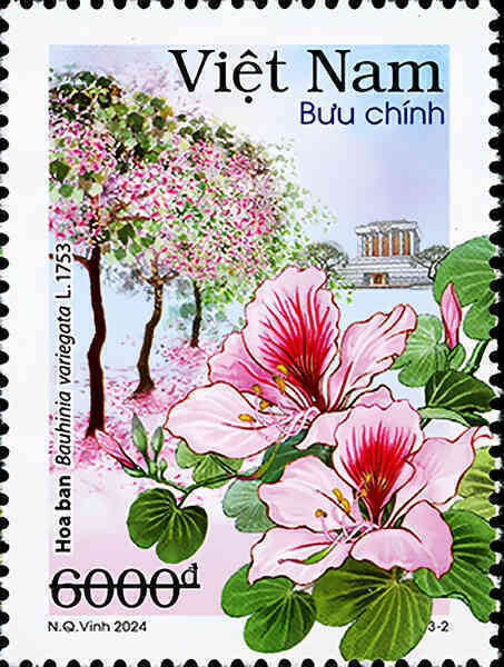 12 mùa hoa của Hà Nội lên tem bưu chính