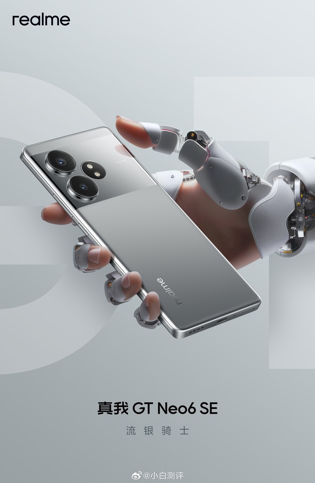 "Vua phá lưới" realme GT Neo6 SE lộ ảnh thực tế: Thiết kế đẹp mắt, màu Titanium giống iPhone 15 Pro Max, chip Snapdragon 7+ Gen 3 cực mạnh- Ảnh 5. "Vua phá lưới" realme GT Neo6 SE lộ ảnh thực tế: Thiết kế đẹp mắt, màu Titanium giống iPhone 15 Pro Max, chip Snapdragon 7+ Gen 3 cực mạnh- Ảnh 5.