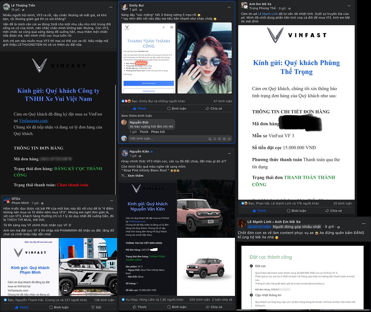 VinFast VF3 tràn lên cả Shopee, người mua liên tục khoe cọc trên mạng xã hội