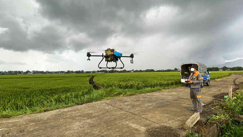 Bà Rịa - Vũng Tàu: Tiết kiệm chi phí nhờ ứng dụng drone vào sản xuất lúa