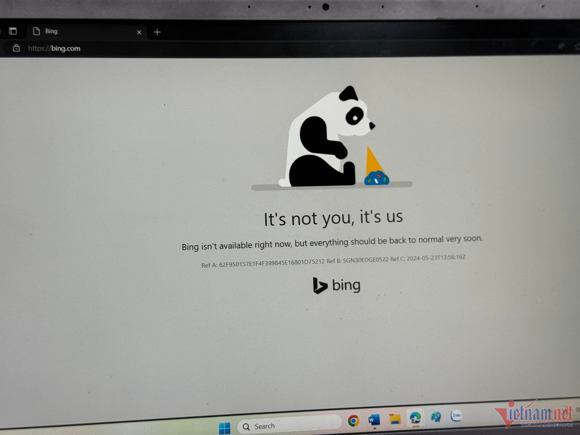 Microsoft gặp sự cố diện rộng, ảnh hưởng Bing, Copilot, ChatGPT