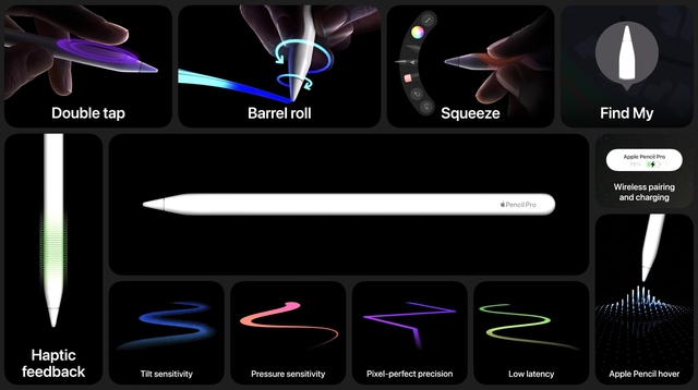Apple Pencil Pro ra mắt: "Bóp" như AirPods, có rung phản hồi, giá 3,49 triệu đồng- Ảnh 3.