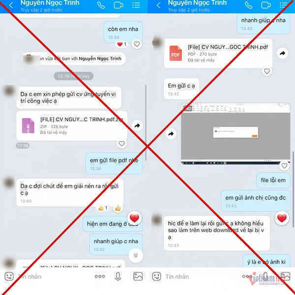 Mất tiền vì bấm vào tệp nén CV của đối tượng lừa đảo mạo danh ứng viên dự tuyển
