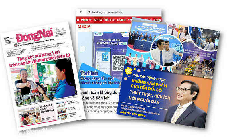 Các sản phẩm báo chí, bài viết tuyên truyền về chuyển đổi số, kết nối hàng Việt, thanh toán không dùng tiền mặt trên Báo Đồng Nai và Báo Đồng Nai điện tử.
