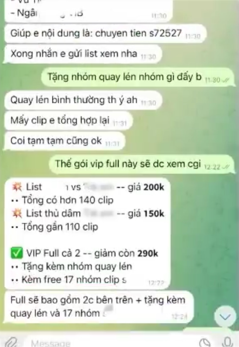 Thâm nhập thị trường rao bán công khai video quay lén: Giá chỉ từ 150.000 đồng, mua đủ loại combo với hàng trăm clip nhạy cảm!- Ảnh 2. Thâm nhập thị trường rao bán công khai video quay lén: Giá chỉ từ 150.000 đồng, mua đủ loại combo với hàng trăm clip nhạy cảm!- Ảnh 2.