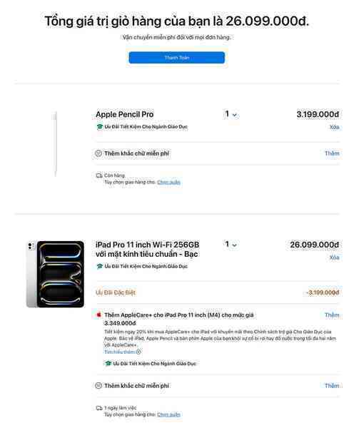 Sinh viên Việt Nam được mua iPad Pro M4 giá chỉ 26 triệu, tặng kèm cả Apple Pencil Pro- Ảnh 2. Sinh viên Việt Nam được mua iPad Pro M4 giá chỉ 26 triệu, tặng kèm cả Apple Pencil Pro- Ảnh 2.