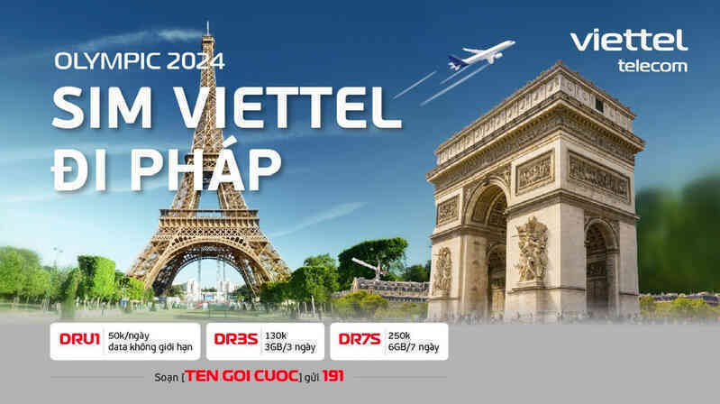 Viettel ưu đãi data roaming không giới hạn tại Pháp dịp Thế vận hội mùa hè