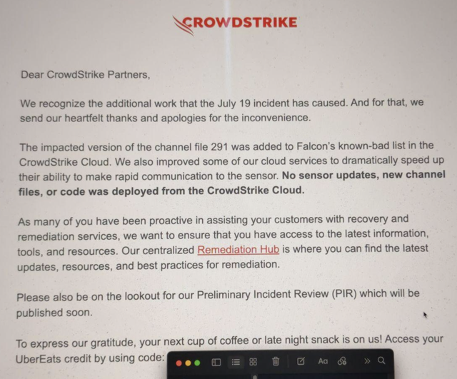 Buồn cho đối tác của CrowdStrike: Được bù đắp thiệt hại bằng thẻ quà tặng 10 USD, lấy ra dùng mới biết thẻ bị hủy- Ảnh 2. Buồn cho đối tác của CrowdStrike: Được bù đắp thiệt hại bằng thẻ quà tặng 10 USD, lấy ra dùng mới biết thẻ bị hủy- Ảnh 2.
