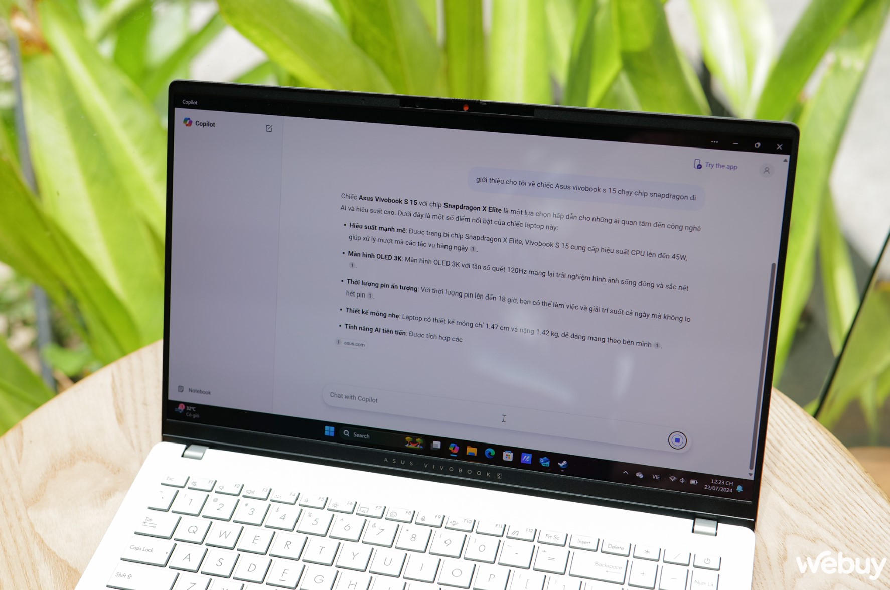 Trải nghiệm Asus Vivobook S 15: Thiết kế cao cấp, tiên phong với Snapdragon X Elite và nhiều tính năng AI- Ảnh 8. Trải nghiệm Asus Vivobook S 15: Thiết kế cao cấp, tiên phong với Snapdragon X Elite và nhiều tính năng AI- Ảnh 8.