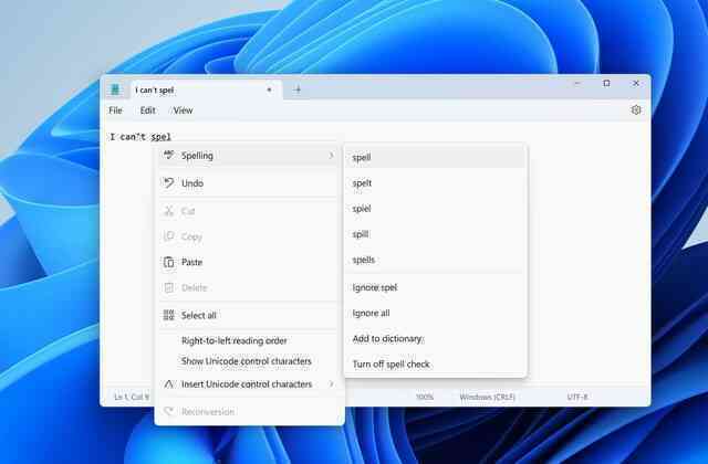 Ra đời hơn 40 năm trước, giờ Notepad mới được Microsoft trang bị tính năng kiểm tra chính tả