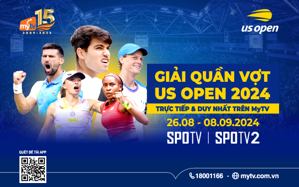 Giải quần vợt US Open 2024 phát trực tiếp và duy nhất trên MyTV