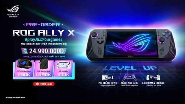 Máy chơi game cầm tay ROG Ally X lên kệ tại Việt Nam: Giá 24,99 triệu đồng kèm quà 3 triệu