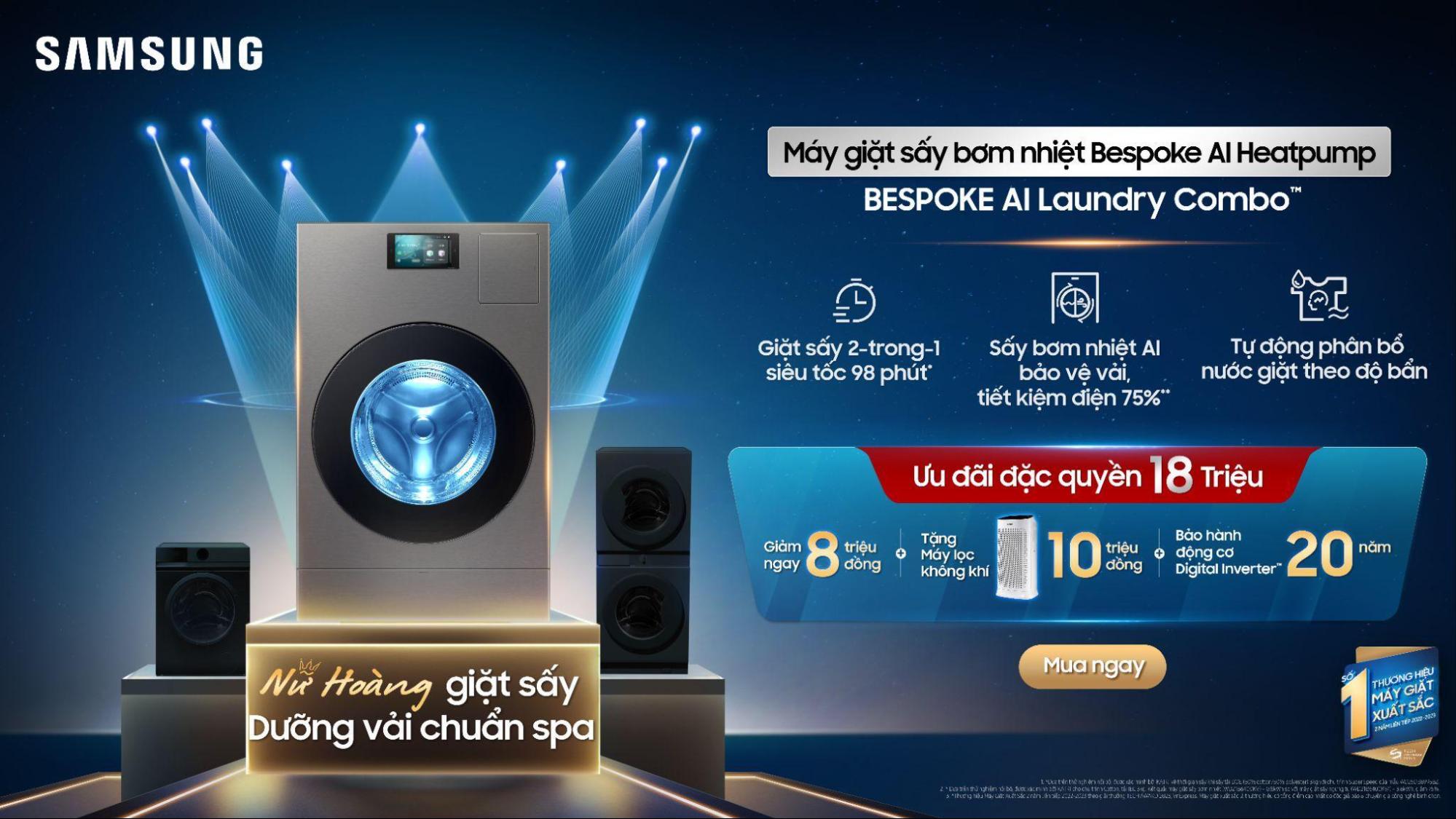 Vừa ra mắt tại IFA 2024, máy giặt kiêm sấy Bespoke AI Heatpump đã được Samsung mở bán tại Việt Nam- Ảnh 6. Vừa ra mắt tại IFA 2024, máy giặt kiêm sấy Bespoke AI Heatpump đã được Samsung mở bán tại Việt Nam- Ảnh 6.