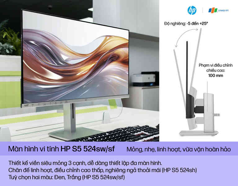 Màn hình HP Series 5 FHD 23,8 inch - lựa chọn lý tưởng cho dân văn phòng