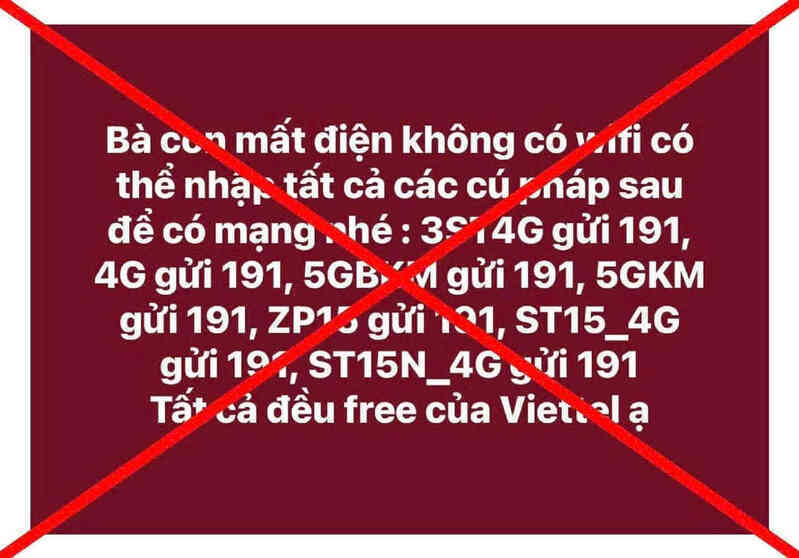 Sự thật thông tin lan truyền MXH, hướng dẫn người dân vùng lũ soạn tin gửi 191 để có mạng dùng khi mất điện- Ảnh 2. Sự thật thông tin lan truyền MXH, hướng dẫn người dân vùng lũ soạn tin gửi 191 để có mạng dùng khi mất điện- Ảnh 2.