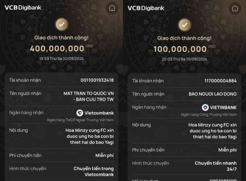 Trước khi "check var" sao kê từ Ủy ban MTTQVN, nhìn lại số tiền các nghệ sĩ, doanh nhân Việt đã ủng hộ bà con mùa bão lũ- Ảnh 2. Trước khi "check var" sao kê từ Ủy ban MTTQVN, nhìn lại số tiền các nghệ sĩ, doanh nhân Việt đã ủng hộ bà con mùa bão lũ- Ảnh 2.