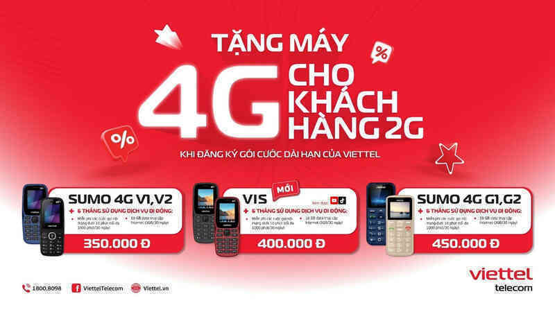 Viettel tặng điện thoại 4G miễn phí cho khách hàng
