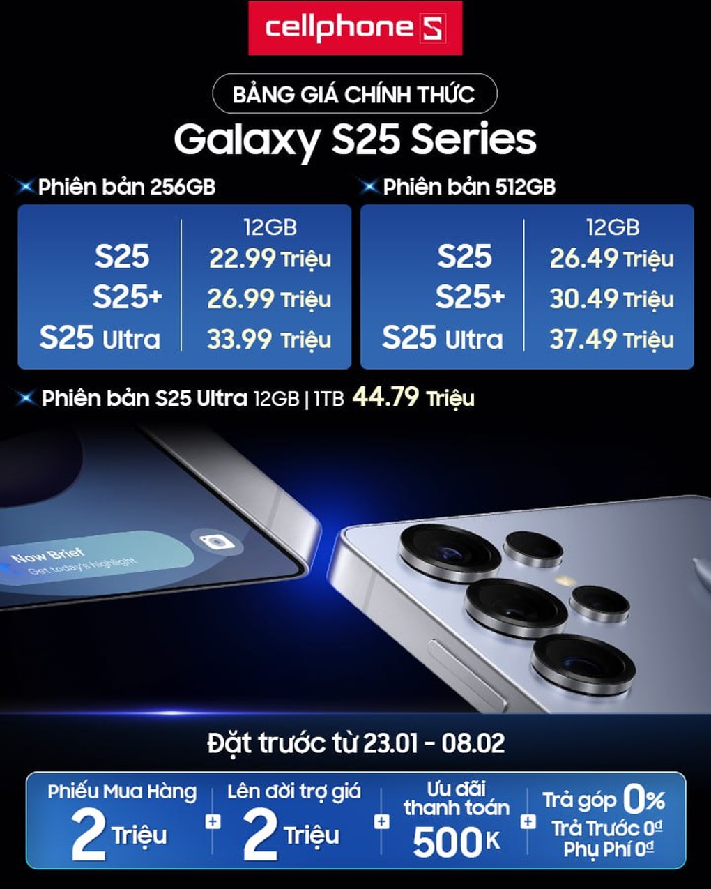 Galaxy S25 series ra mắt, giảm 4,5 triệu đồng khi thu cũ lên đời tại CellphoneS
