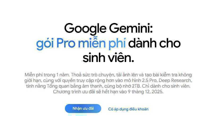Cách đăng ký gói Google Gemini Pro và 2TB dung lượng miễn phí 1 năm- Ảnh 2. Cách đăng ký gói Google Gemini Pro và 2TB dung lượng miễn phí 1 năm- Ảnh 2.
