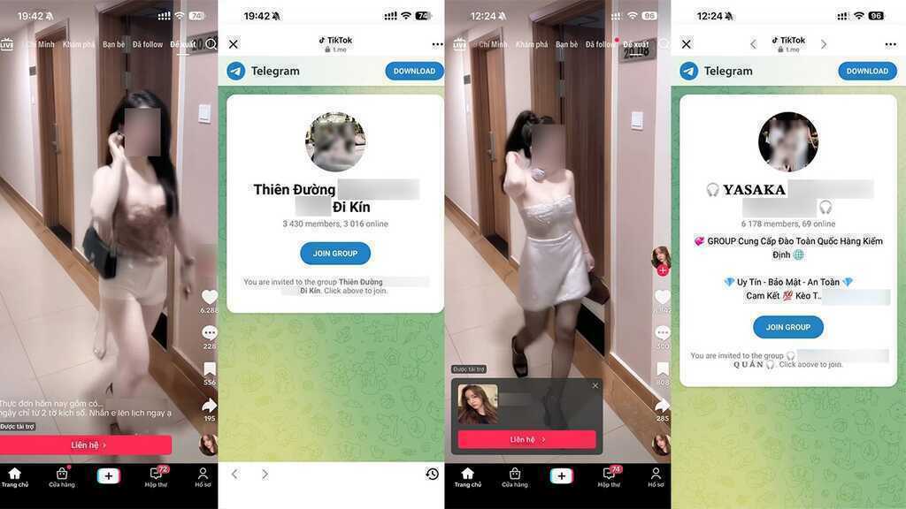 Quảng cáo bán dâm tràn lan trên TikTok