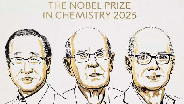 Giải Nobel Hóa học năm 2025 được công bố: Ba nhà khoa học chiến thắng vì vật liệu khung kim loại-hữu cơ tiên phong