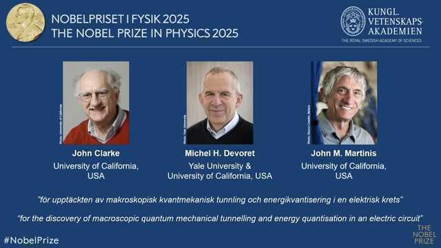Giải Nobel Vật lý năm 2025 đã được công bố: Tôn vinh ba nhà khoa học tiên phong trong lĩnh vực hiệu ứng lượng tử vĩ mô- Ảnh 3. Giải Nobel Vật lý năm 2025 đã được công bố: Tôn vinh ba nhà khoa học tiên phong trong lĩnh vực hiệu ứng lượng tử vĩ mô- Ảnh 3.