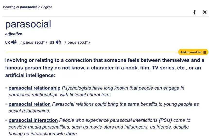 Từ của năm 2025 gọi tên “parasocial”, hé lộ xu hướng mới đang lan rộng