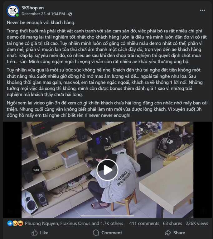 Drama gây bức xúc ngành âm thanh: Khách hàng đi thử tai nghe nhưng "bật max volume" như bật loa, về còn đánh giá cửa hàng 1 sao