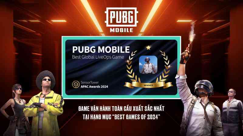 PUBG Mobile chiến thắng giải thưởng quốc tế Sensor Tower APAC Awards
